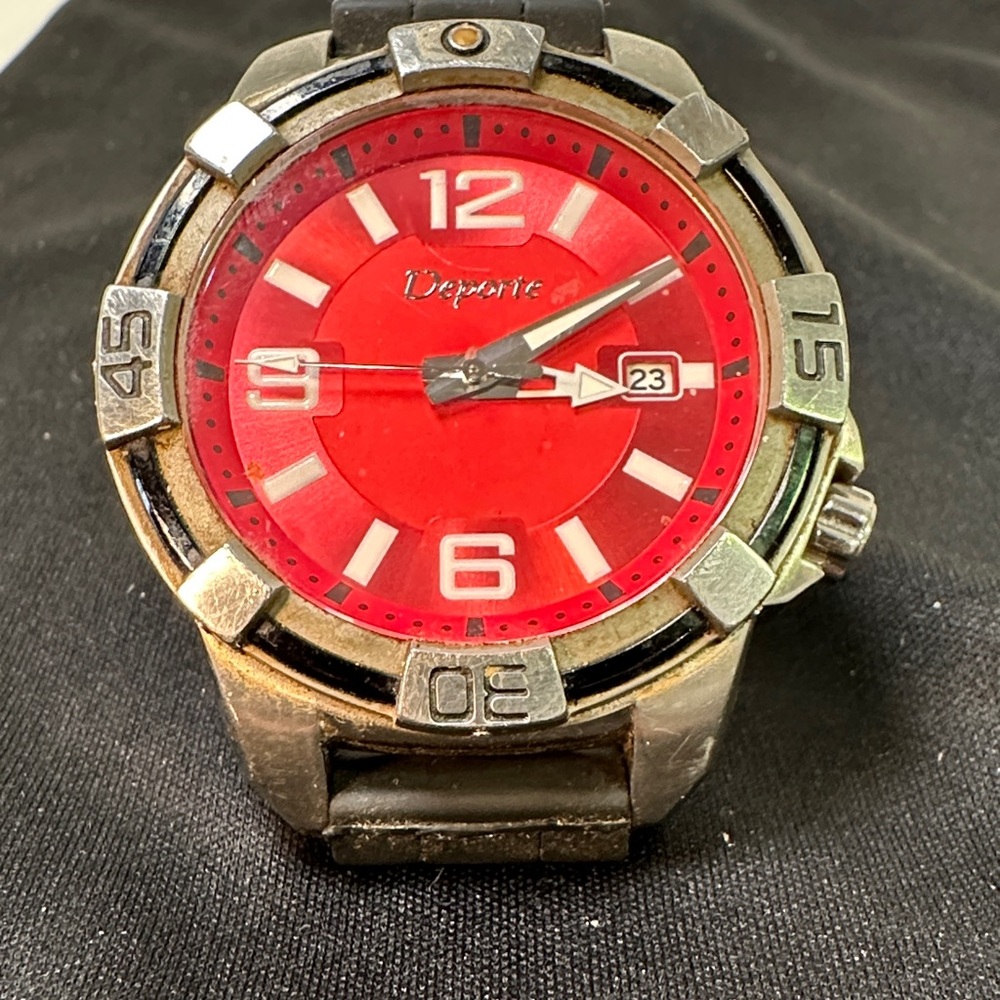 Red and Silver Men's Watch